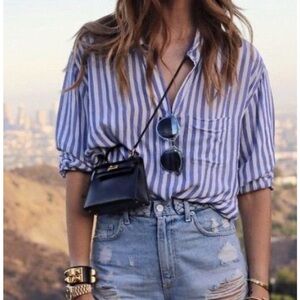 Z Supply Saturday Striped Button Down 100% Cotton Gauze - XS